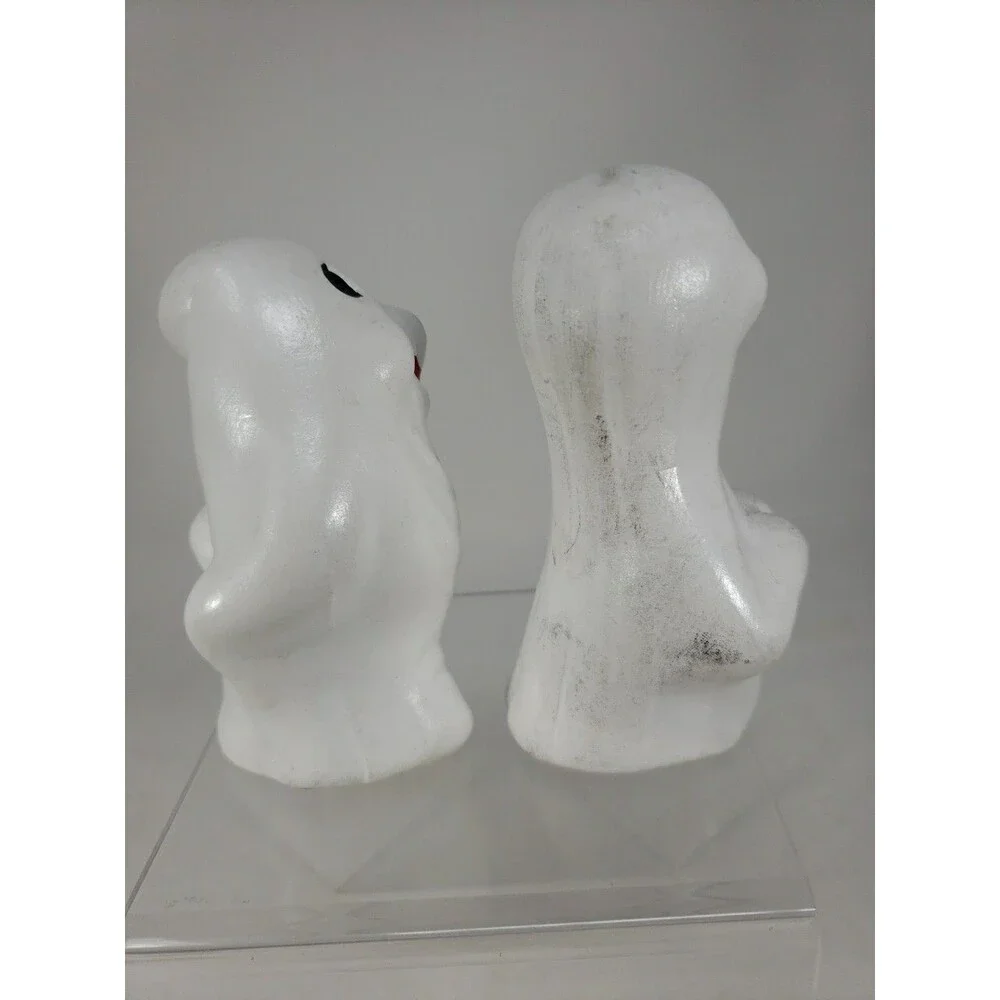 Vintage Ceramic Ghosts Smiling c1980s Hand Painted Halloween